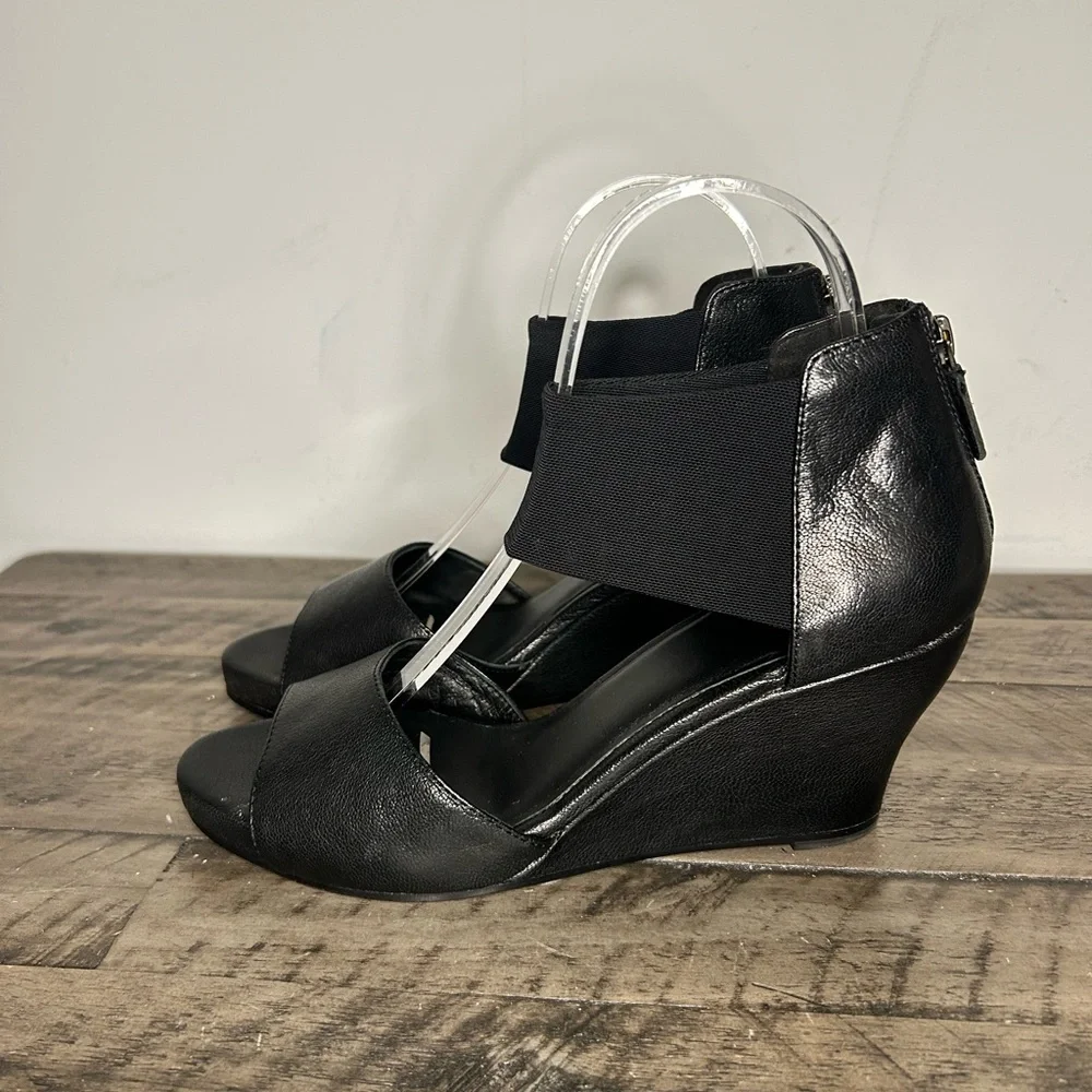 Eileen Fisher Corona Leather Wedge Sandals NWOT